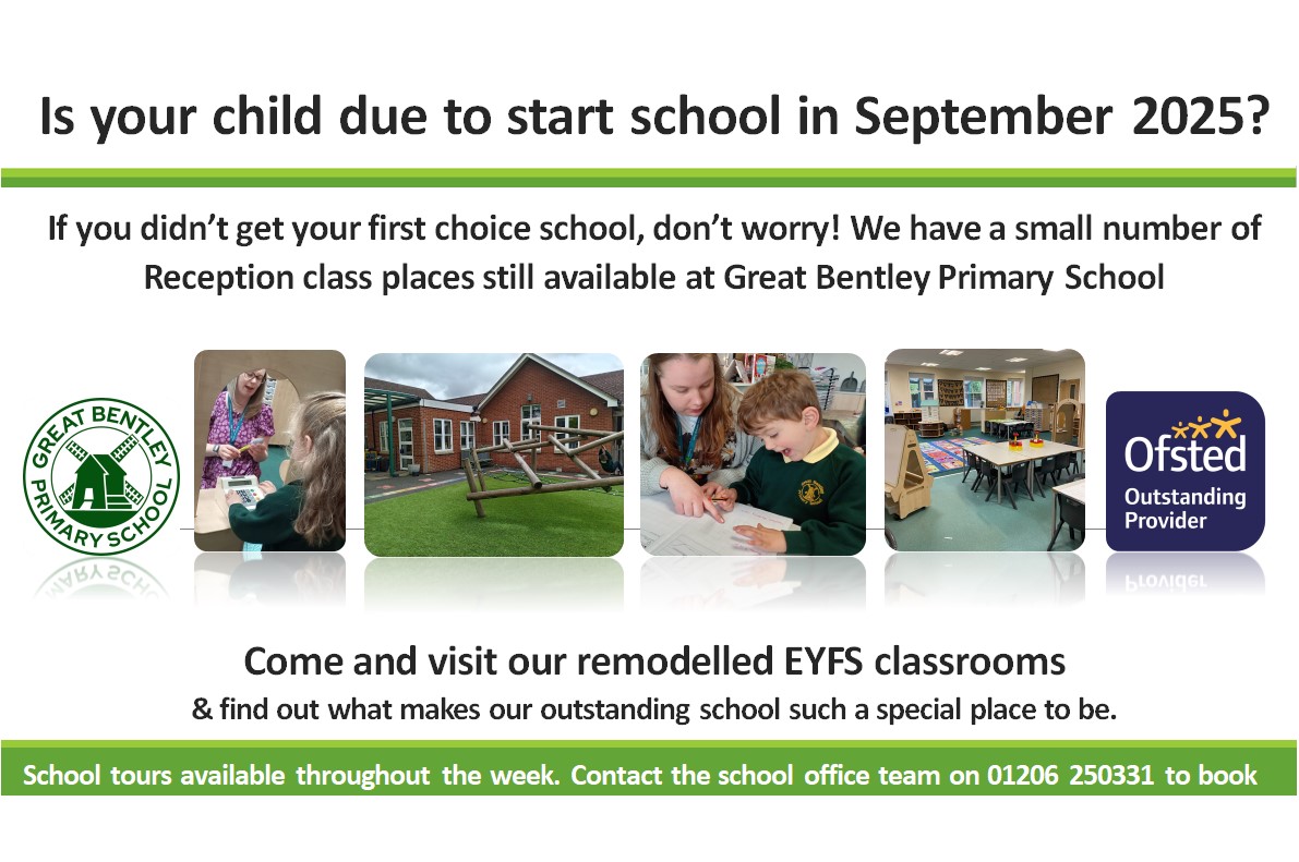 Poster for Reception Class 2025 spaces Poster for 2025 Reception class